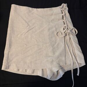 Stradivarius Natural Linen Skort